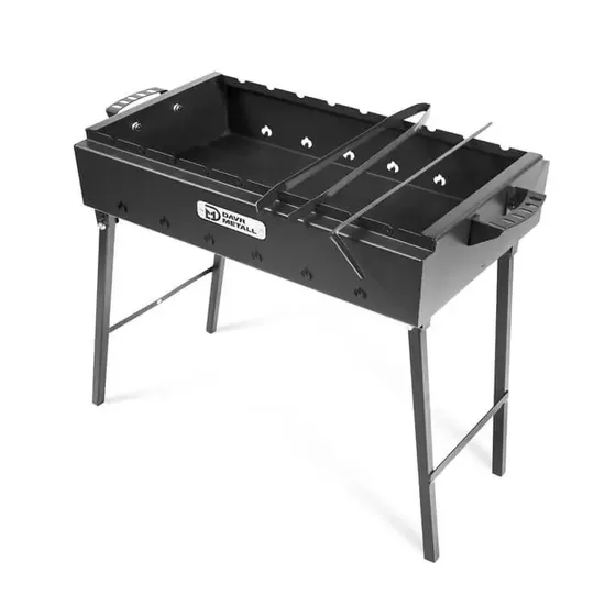 Grils 33x60 cm H-70 cm, ar salokāmām kājām (metāls 2 mm) paredzēts 9 iesmiem